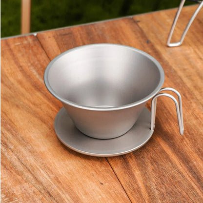 Titanium Three-Hole Pour Over Coffee Dripper – Ultralight Camping Coffee Filter for Outdoor Brewing