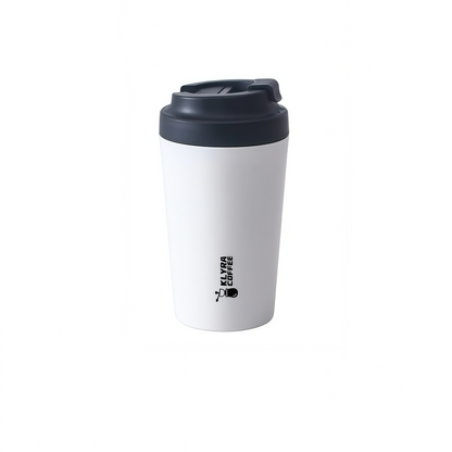 Klyra Pure Ceramic Travel Coffee Mug with Lid – Minimalist Insulated Cup for Pour Over & Daily Brew | Eco-Friendly Coffee Lifestyle