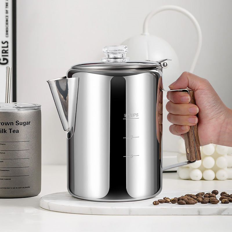 9-Cup Stainless Steel Percolator Coffee Pot – Camping Coffee Maker & Boiling Kettle for Indoor & Outdoor Use