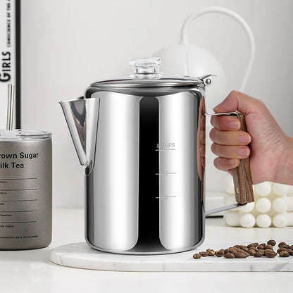 9-Cup Stainless Steel Percolator Coffee Pot – Camping Coffee Maker & Boiling Kettle for Indoor & Outdoor Use