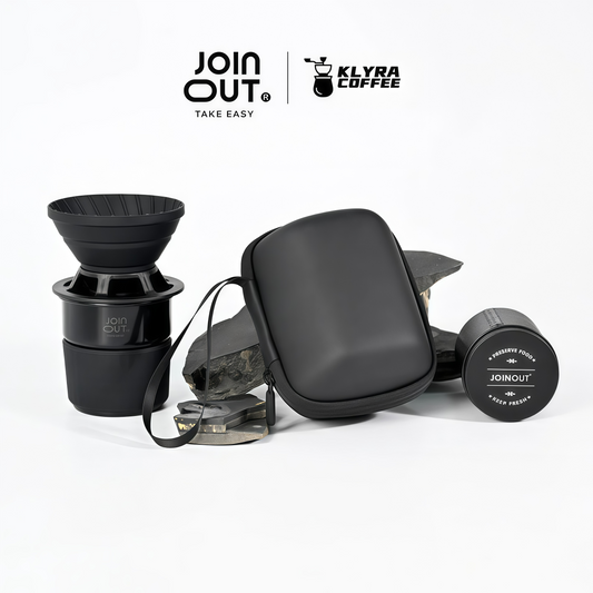 Camping Coffee Maker Set – Portable Pour Over Kit with Storage Case, Dripper, Coffee Cup & Bean Container