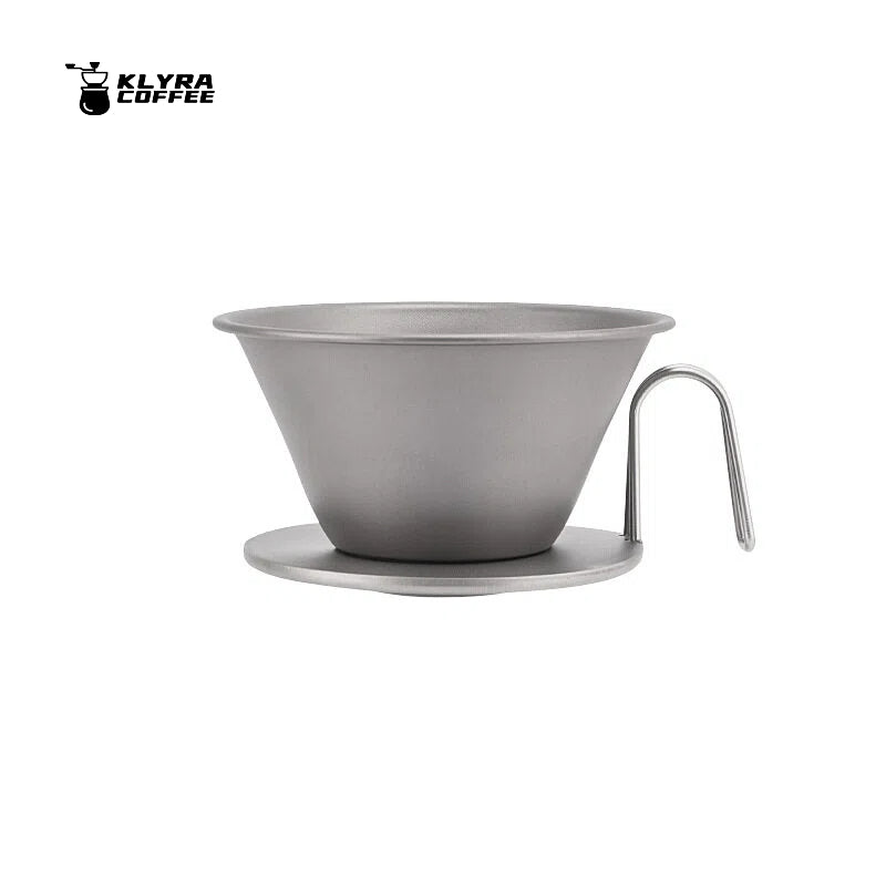 Titanium Three-Hole Pour Over Coffee Dripper – Ultralight Camping Coffee Filter for Outdoor Brewing