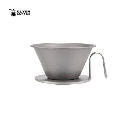Titanium Three-Hole Pour Over Coffee Dripper – Ultralight Camping Coffee Filter for Outdoor Brewing