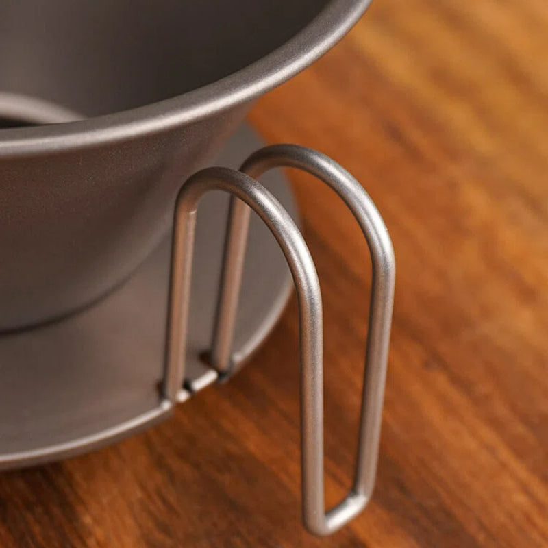 Titanium Three-Hole Pour Over Coffee Dripper – Ultralight Camping Coffee Filter for Outdoor Brewing