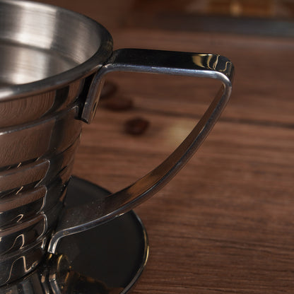 Flat Bottom Stainless Steel Coffee Dripper – Reusable Pour Over Filter for Smooth & Balanced Brewing