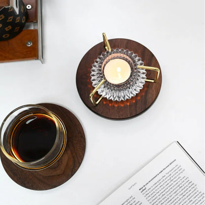 Wooden Candle Coffee Warmer – Detachable Multifunction Drink & Food Heating Stand for Outdoor & Home Use