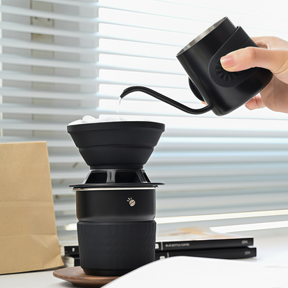 Portable Pour Over Coffee Maker Set with Manual Grinder – Compact Camping Coffee Kit for Travel & Outdoor Brewing