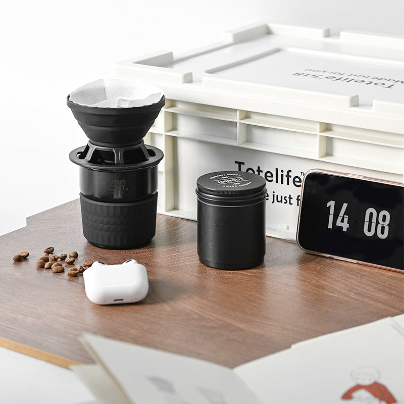 Camping Coffee Maker Set – Portable Pour Over Kit with Storage Case, Dripper, Coffee Cup & Bean Container