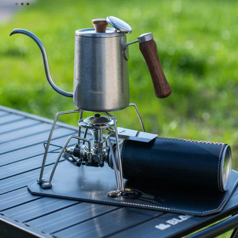 Vintage Pour Over Coffee Kettle Set – Travel Coffee Kit with Grinder & Aluminum Case Gift Box