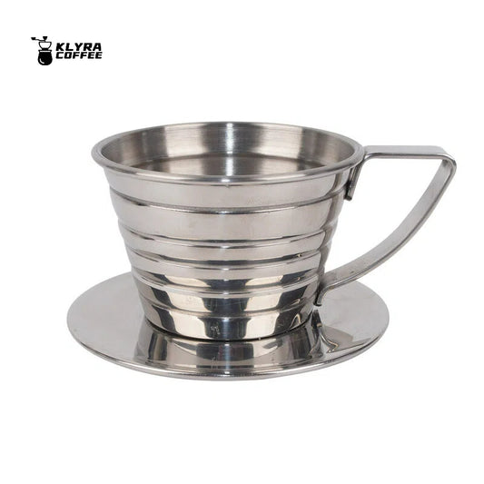 Flat Bottom Stainless Steel Coffee Dripper – Reusable Pour Over Filter for Smooth & Balanced Brewing