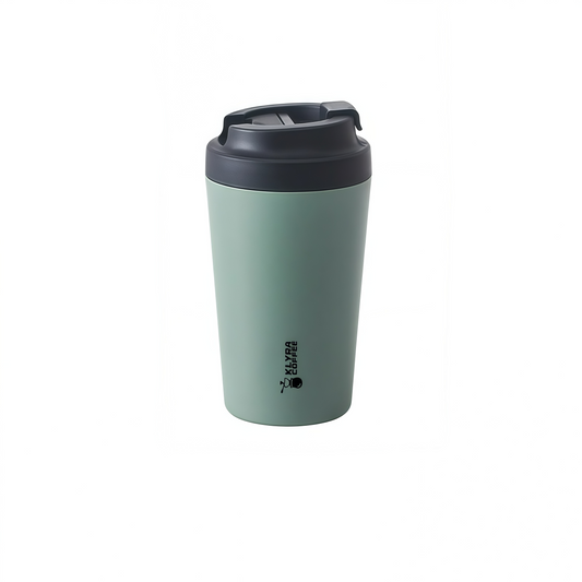 Klyra Pure Ceramic Travel Coffee Mug with Lid – Minimalist Insulated Cup for Pour Over & Daily Brew | Eco-Friendly Coffee Lifestyle