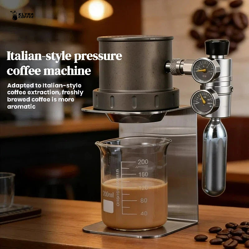 Klyra Portable Manual Espresso Maker – Power-Free High-Pressure Coffee Machine for Travel, Camping & Home Barista