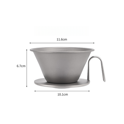 Titanium Three-Hole Pour Over Coffee Dripper – Ultralight Camping Coffee Filter for Outdoor Brewing