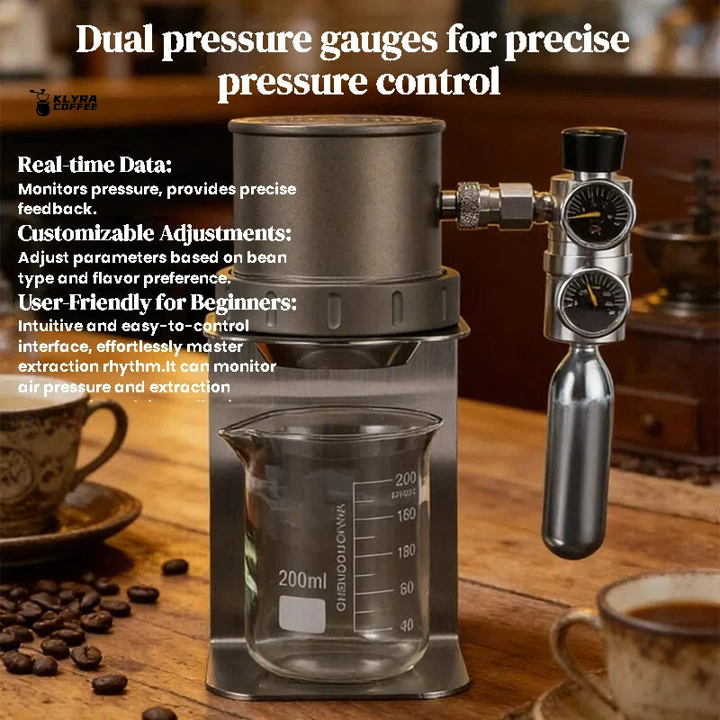 Klyra Portable Manual Espresso Maker – Power-Free High-Pressure Coffee Machine for Travel, Camping & Home Barista