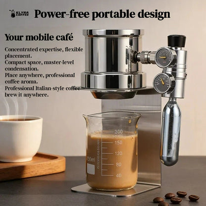 Klyra Portable Manual Espresso Maker – Power-Free High-Pressure Coffee Machine for Travel, Camping & Home Barista