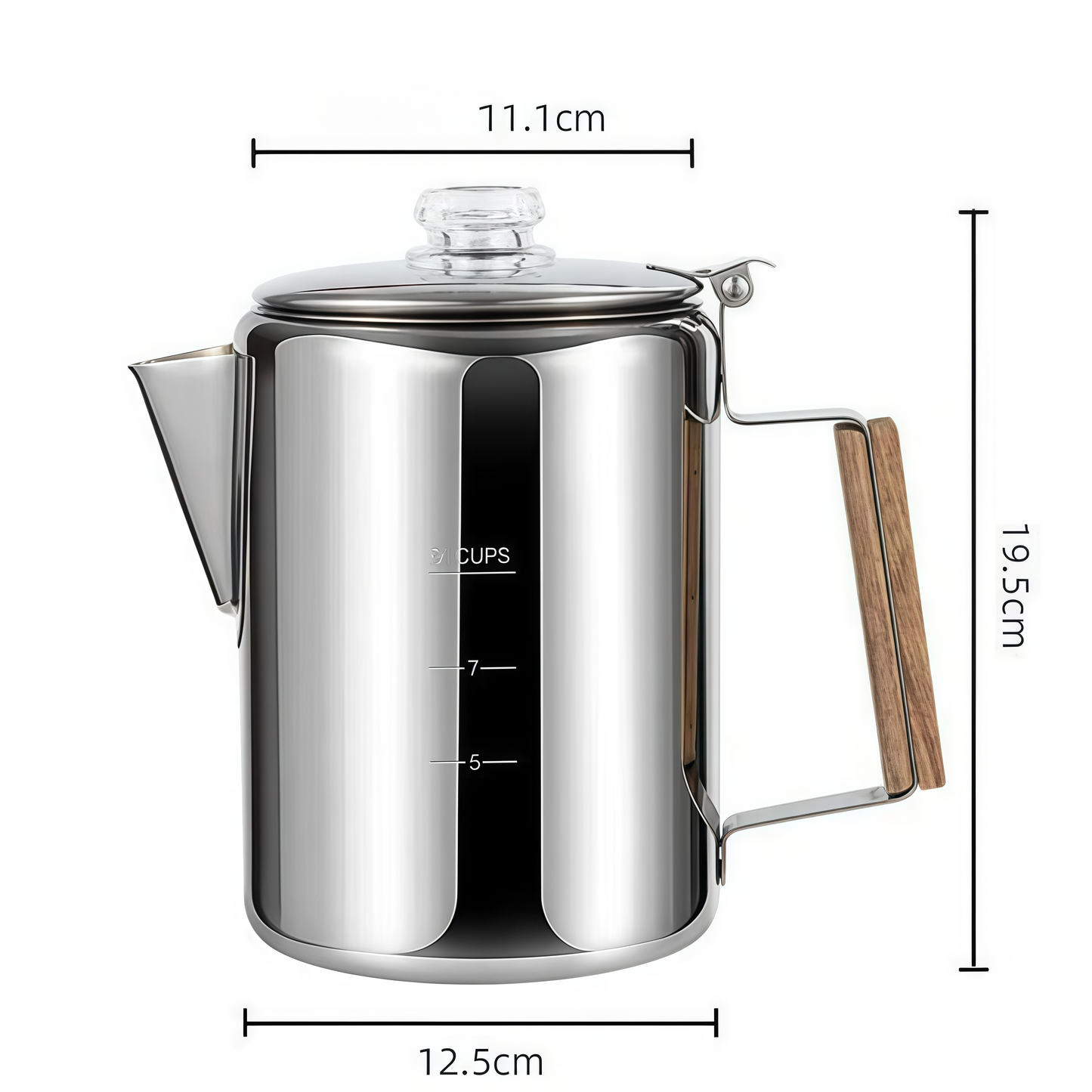 9-Cup Stainless Steel Percolator Coffee Pot – Camping Coffee Maker & Boiling Kettle for Indoor & Outdoor Use