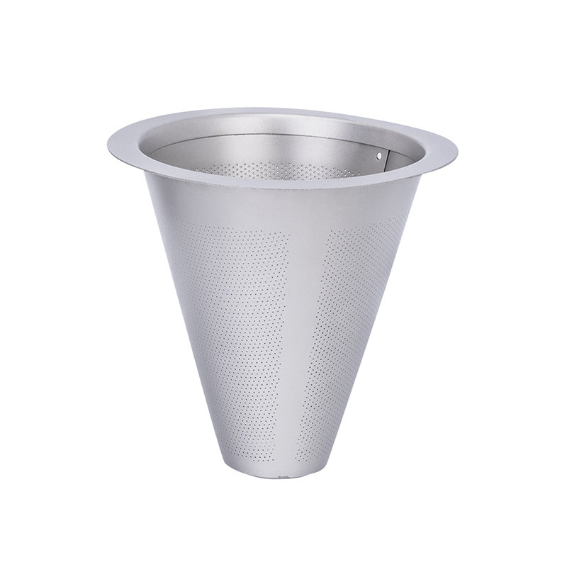 Titanium Pour Over Coffee Filter Set – Reusable Coffee & Tea Dripper with Foldable Handle for Outdoor Brewing