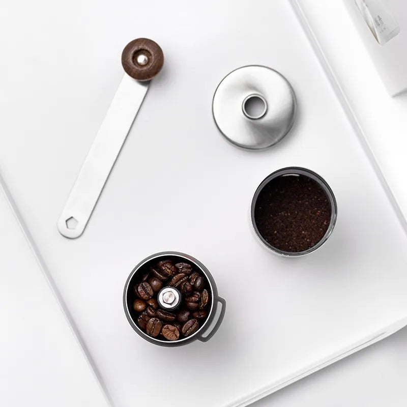 KlyraCoffee Foldable Manual Coffee Grinder – Portable Stainless Steel Hand Grinder for Fresh Espresso & Pour Over