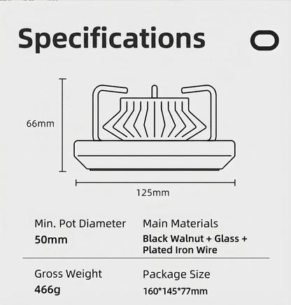 Wooden Candle Coffee Warmer – Detachable Multifunction Drink & Food Heating Stand for Outdoor & Home Use