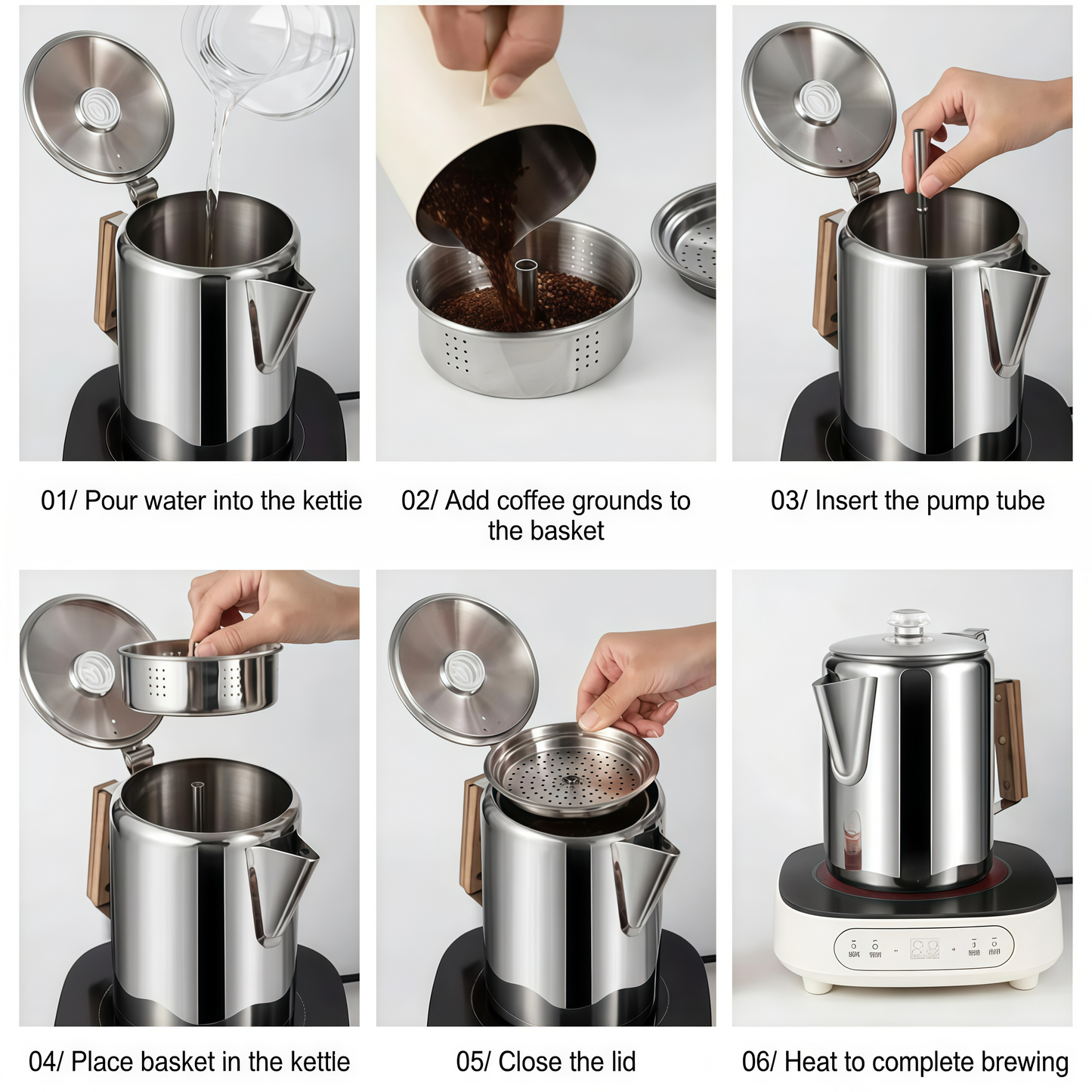 9-Cup Stainless Steel Percolator Coffee Pot – Camping Coffee Maker & Boiling Kettle for Indoor & Outdoor Use
