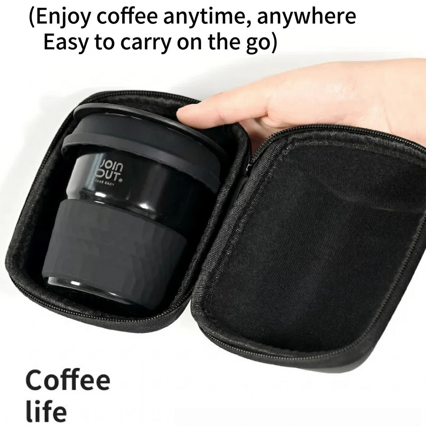 Camping Coffee Maker Set – Portable Pour Over Kit with Storage Case, Dripper, Coffee Cup & Bean Container