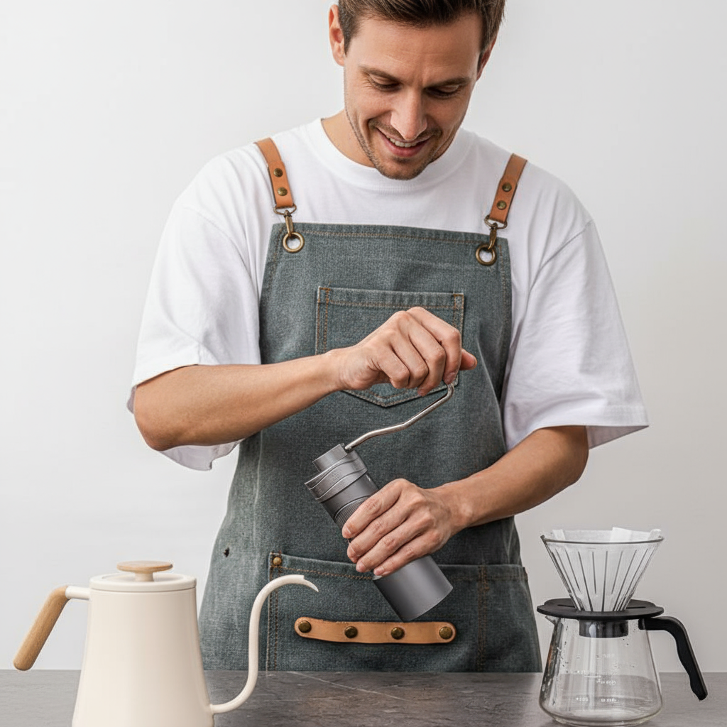 KlyraCoffee Manual Coffee Grinder | CNC420 Steel Core, External Adjustable Hand Grinder for Espresso & Pour Over