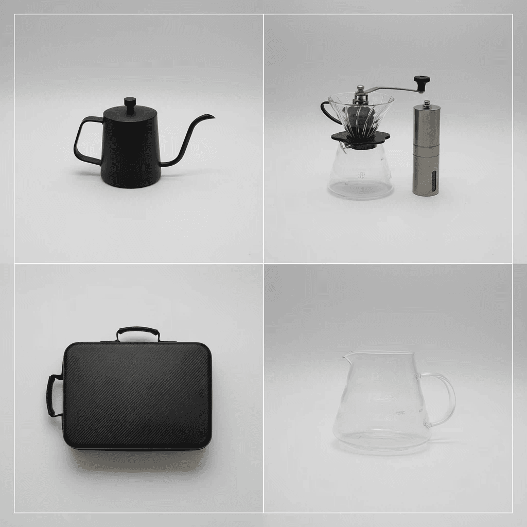 Klyra Portable Pour Over Coffee Maker Set – 13-Piece Travel & Home Manual Brewing Kit with Grinder, Kettle & Case - Image 4