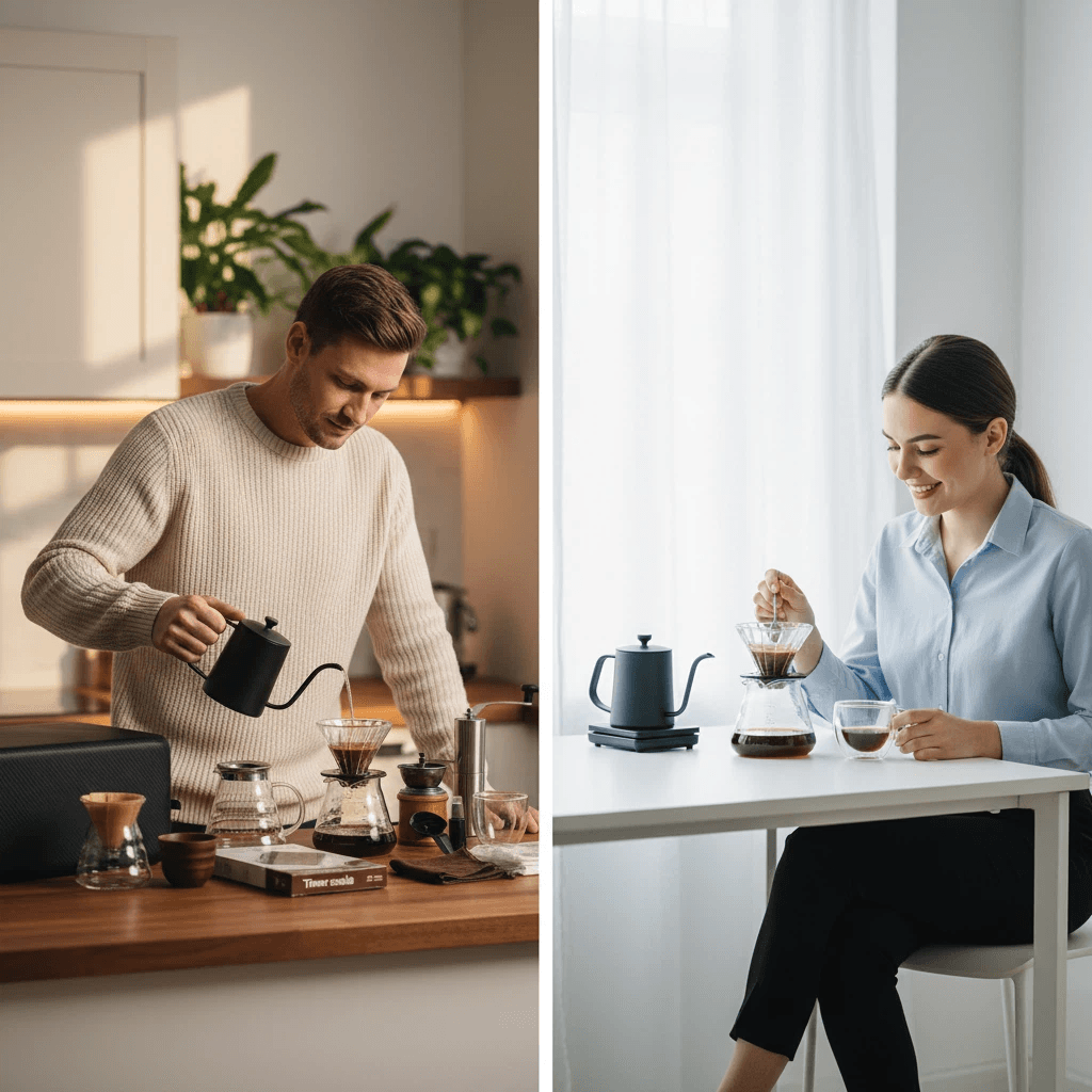 Klyra Portable Pour Over Coffee Maker Set – 13-Piece Travel & Home Manual Brewing Kit with Grinder, Kettle & Case - Image 2